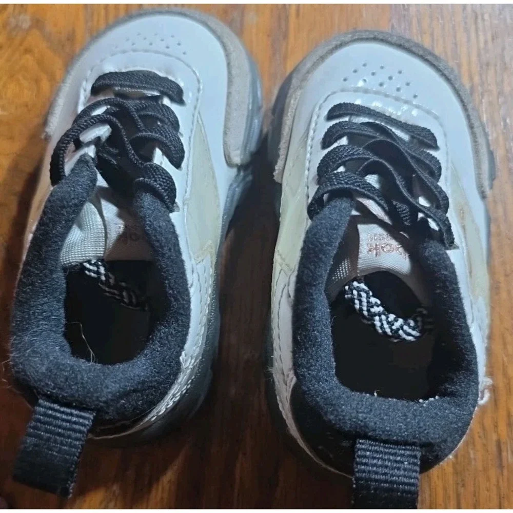 Reebok‎ Toddler Sz 3T Cardi B Club C Casual Sneakers Black White Gray